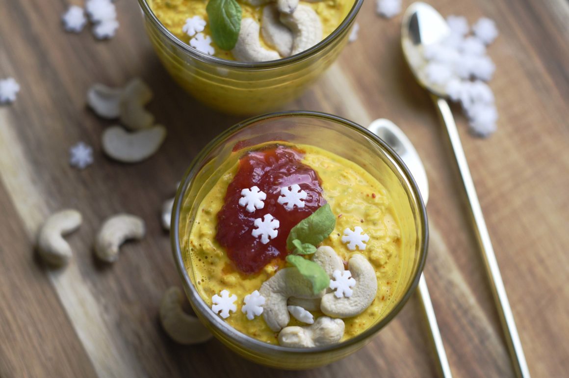 Overnight oats med saffran